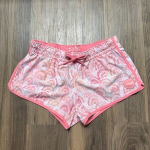 Salt Life Women's‎ Pink Orange Scallop Pattern Swim Trunks Shorts Size SML